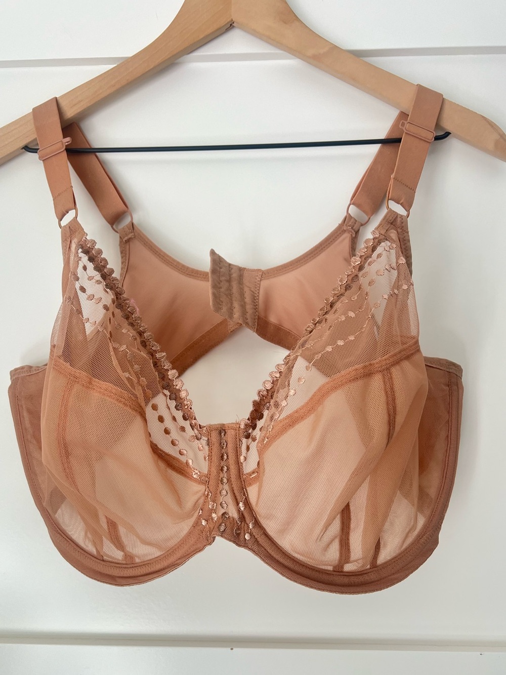 Elomi Matilda Bra UK 40G / US 40I Nude Sheer Underwire Full Coverage